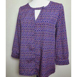 Collective Concepts Long Sleeves Shirt Top Blouse Purple Orange Size XS